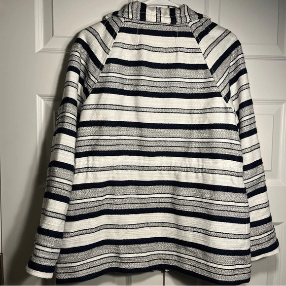 Loft Breton Women's Small Anorak Jacket Nautical Navy Blue & White Striped - Picture 10 of 10